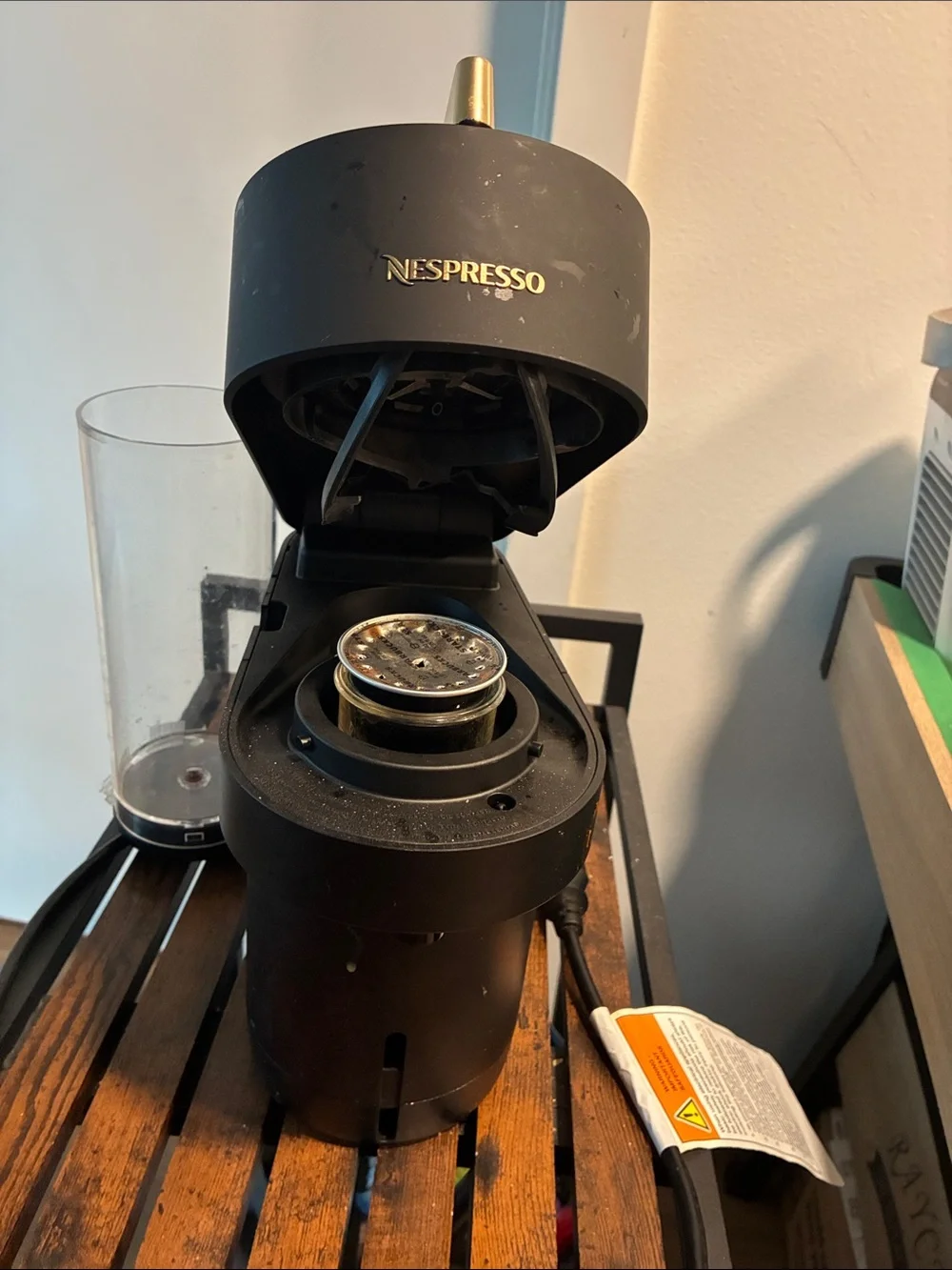 Nespresso Coffee Machine in Black & Gold Accent
